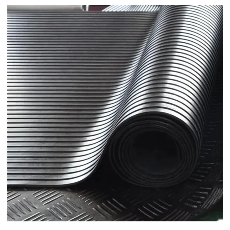 
Industry corrugated fine ribbed rubber floor mat 
