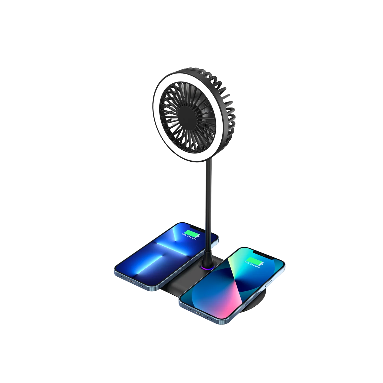 Factory New Design 3D Holographic Fan Displayer Naked Eyes Projector Night Lamp With Wireless Charging LED Night Light