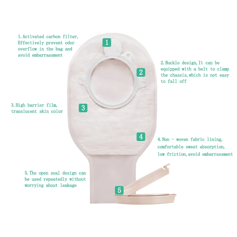 Pouch of Ostomy 2 Pise Colostomy Bag Size 60 mm