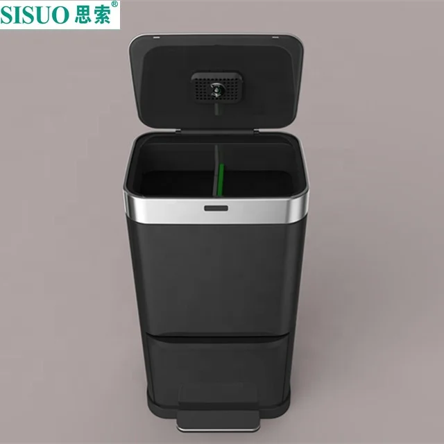 60L/70L Wholesale automatic save energy  big square drawer trash can pedal Kitchen waste bin  Office Hotel sensor dustbin