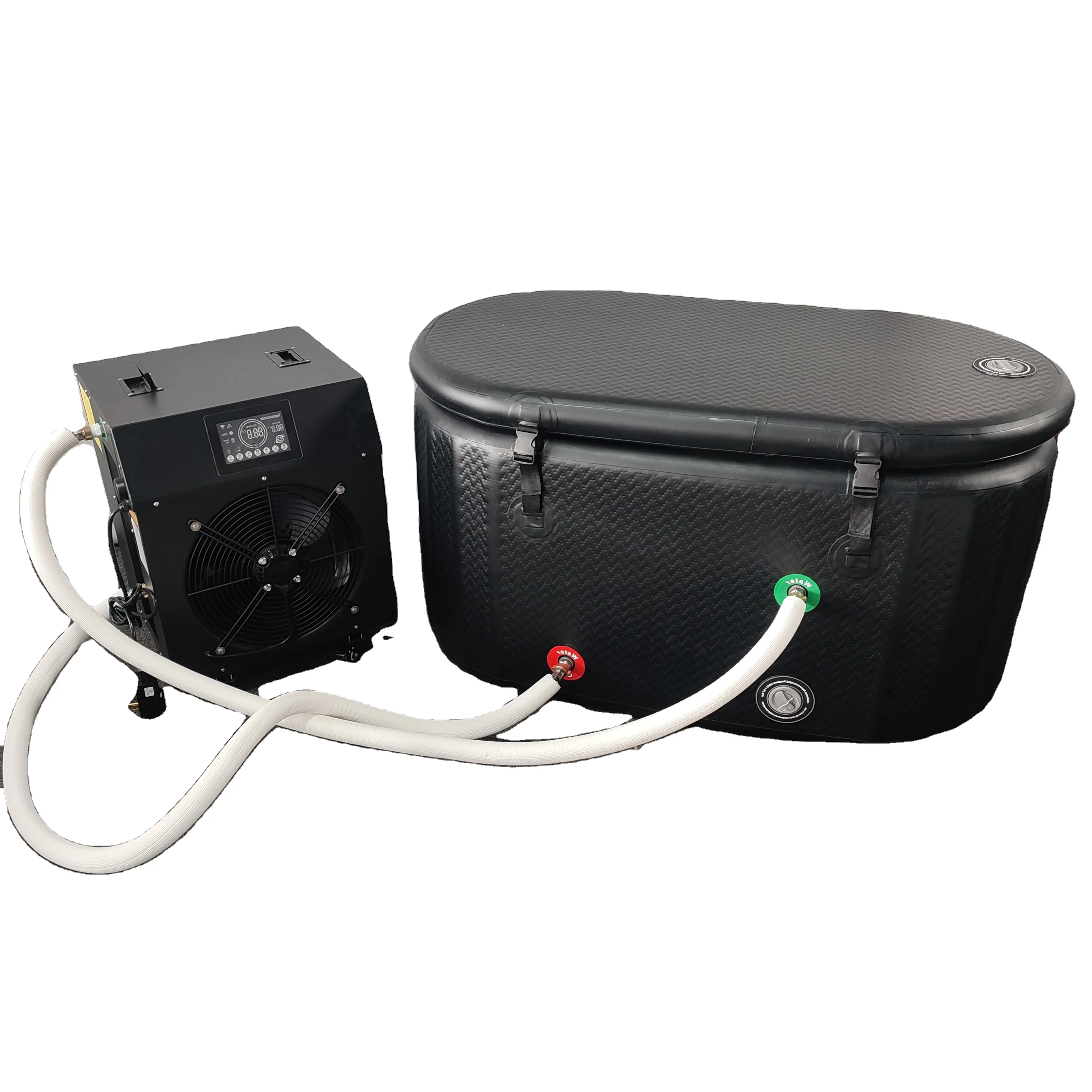 JZY SPORTS PVC Folding Cold Plunging Ice Bath Tub Free Standing Pool with Cover for Sports Recovery Portable Therapy