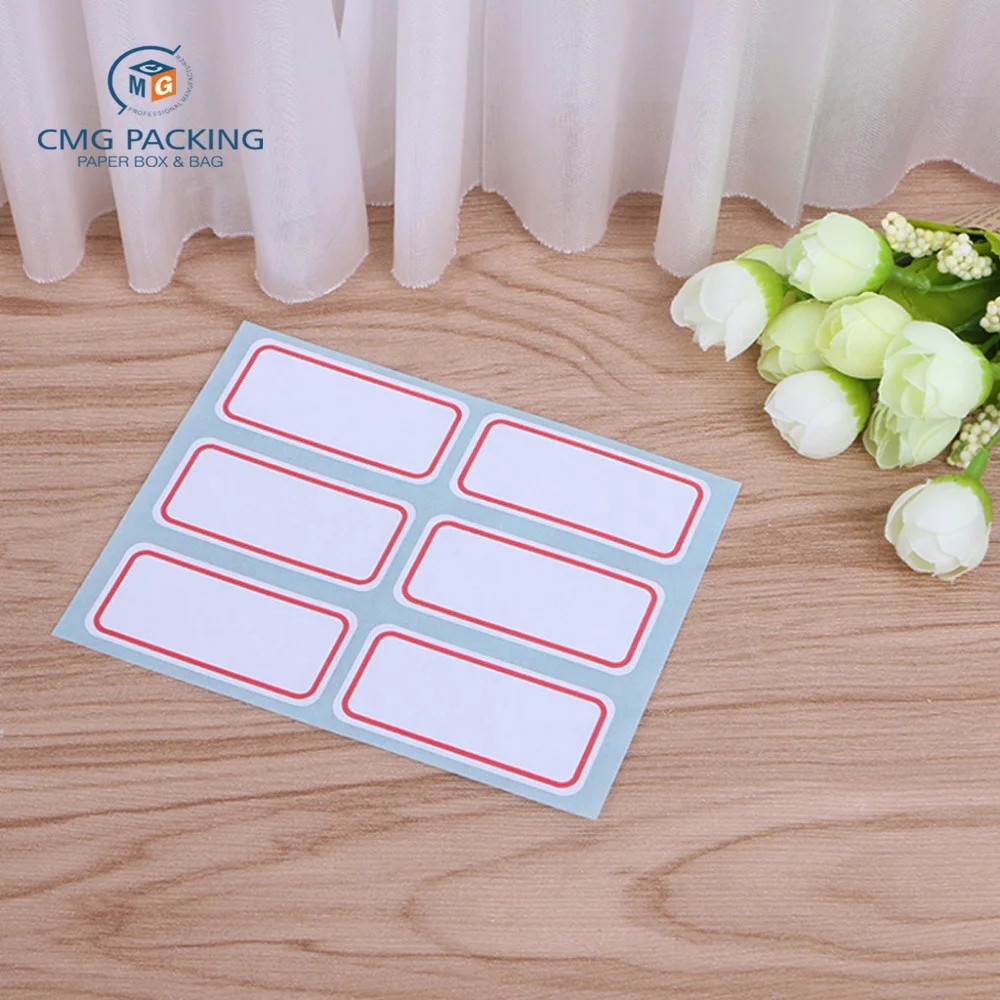 Custom 12 Sheets Self Adhesive Label Stickers Office Lab Bottle Tags Printing Paper Sticker