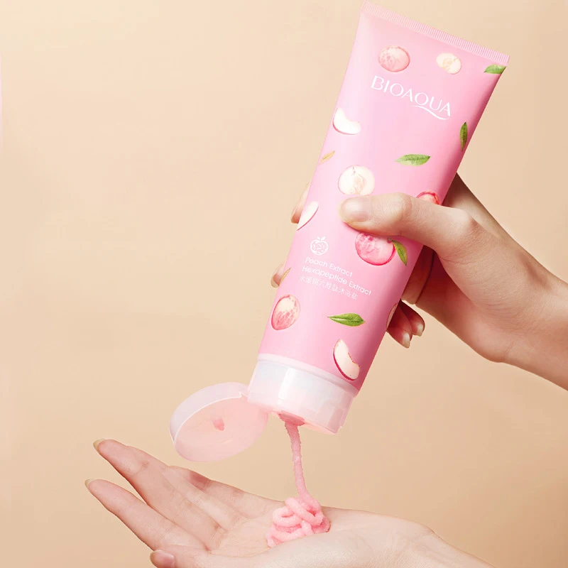 Биоаква частная торговая марка соль для ванны тела персиковый органический скраб улучшающий Отшелушивание куриной кожи отбеливающая