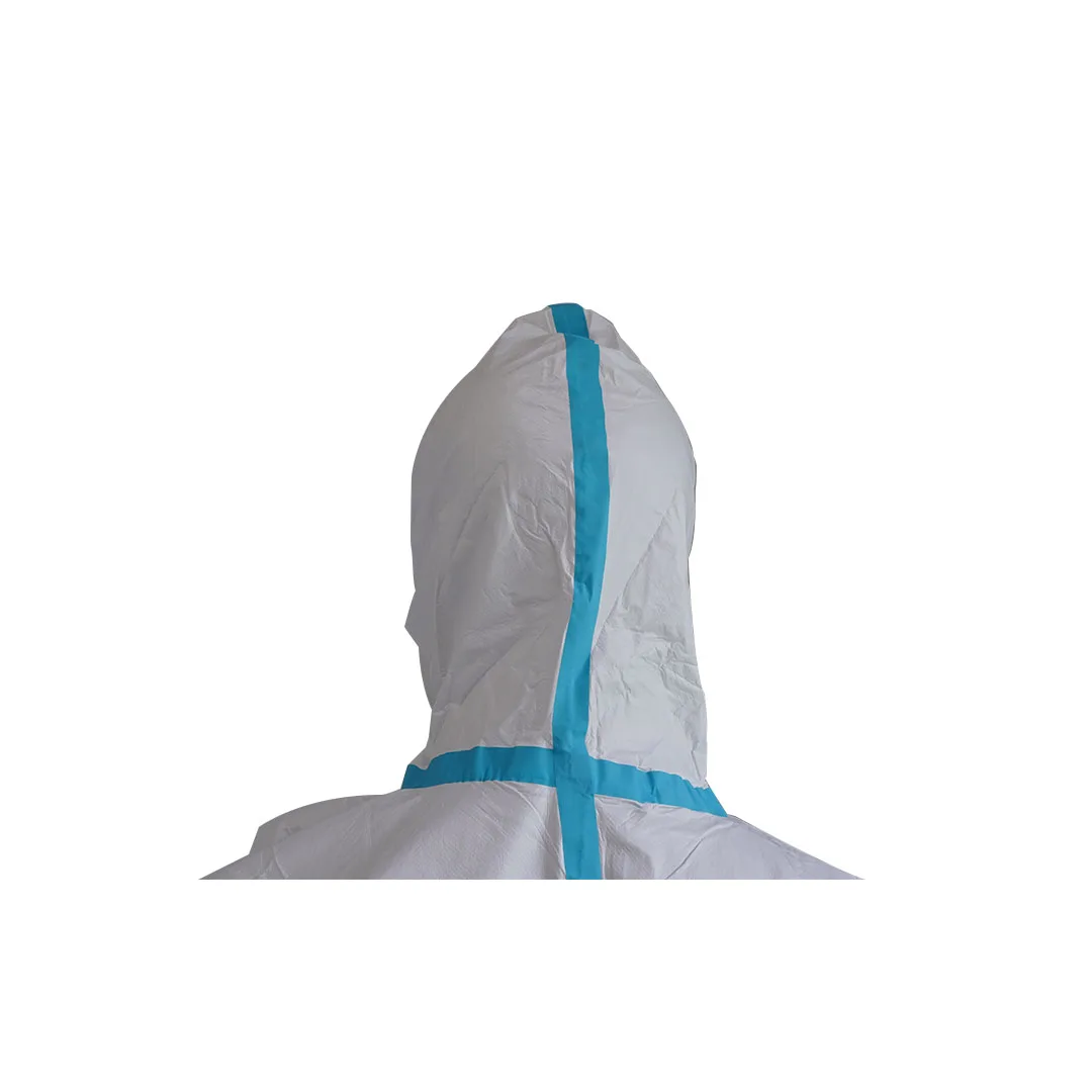PPE Disposable Coverall Anti-Static Microporous Breathable Coveralls With Hood And Boots