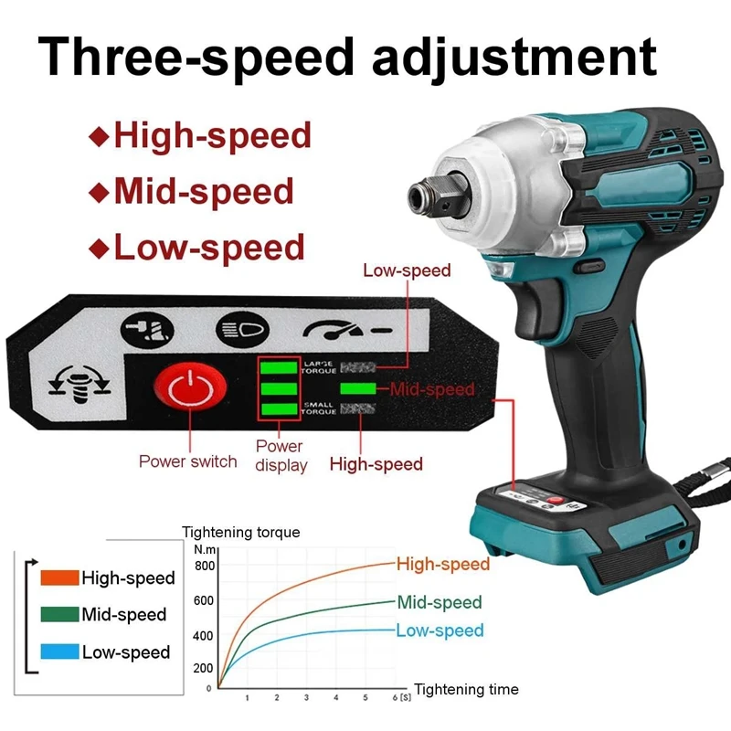 520N.m 1/2 Socket Dual Purpose wrench cordless impact power wrenches Electric