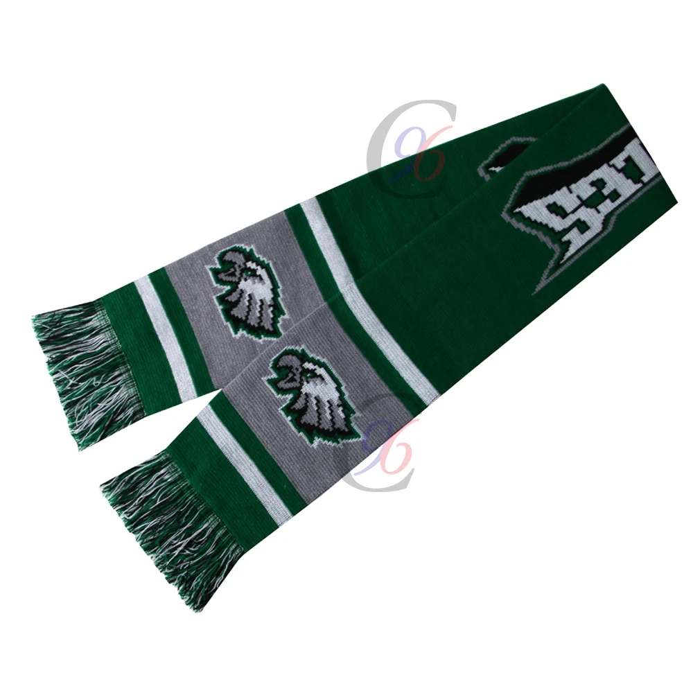 Woven crochet football fan sport scarf