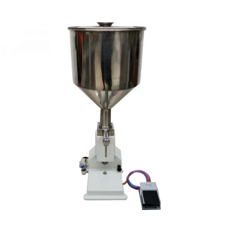 
A02 Pneumatic Liquid Water Milk Oil Paste Plastic Metal Bottles jar Cans Barrels without particles Filling Machine cheap price 