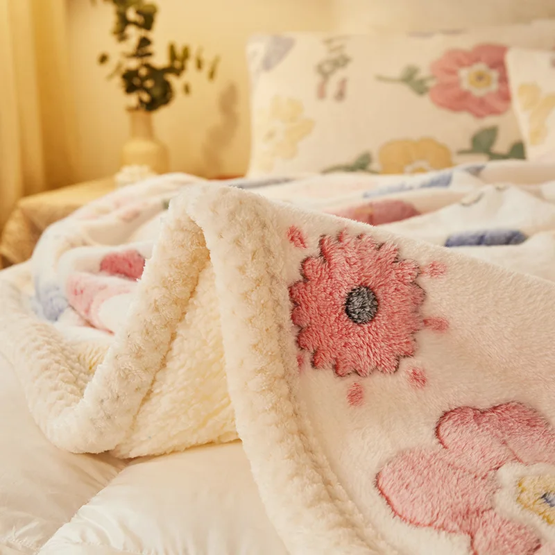 Fluffy Bedding Set Customized Bedding Set Blanket Cover Flat Bed Sheet Pillowcase Collections Fluffy Faux Fur Woven Winter Solid