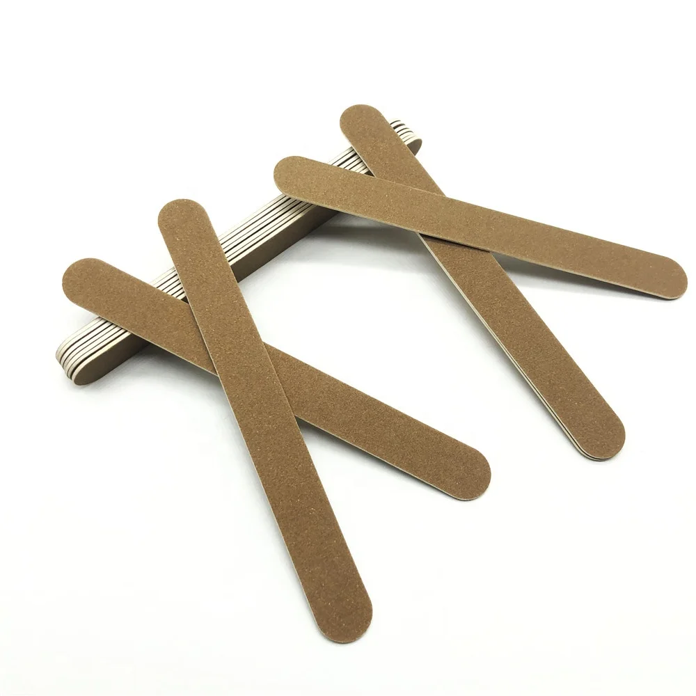 Custom Logo Brown Sandpaper Abrasive Nail File Wooden Board 100/180 Nail File