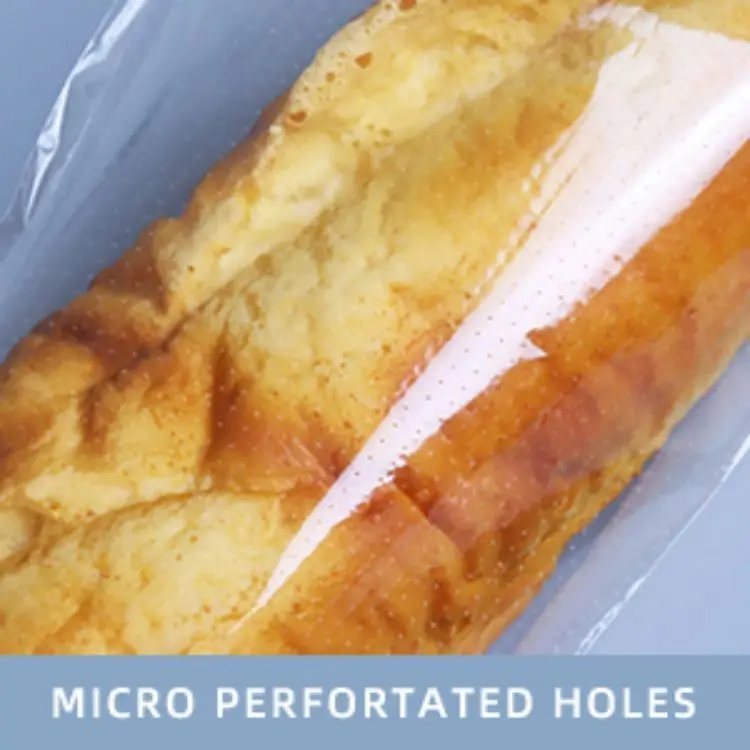 Plastic Packaging Micro Perforated Bag Christmas Gift Candy Cake Packing Bag With Paper Tray Plastic Bag