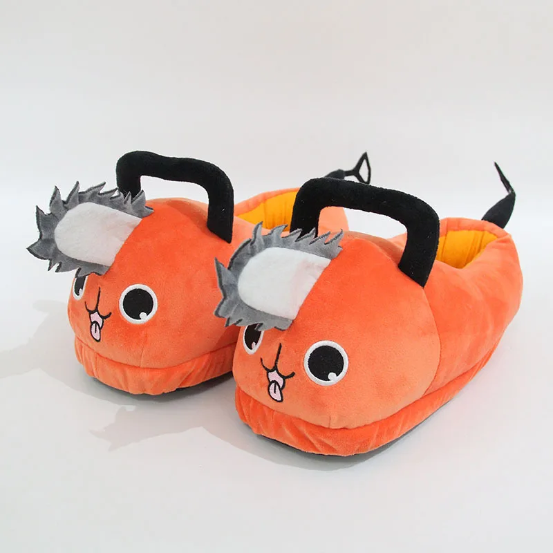 XUX size 36-42 Cute Chainsaw Pochita Plush Slippers Stuffed Anime Doll Plush Toys for Women Men Home Warm Slippers