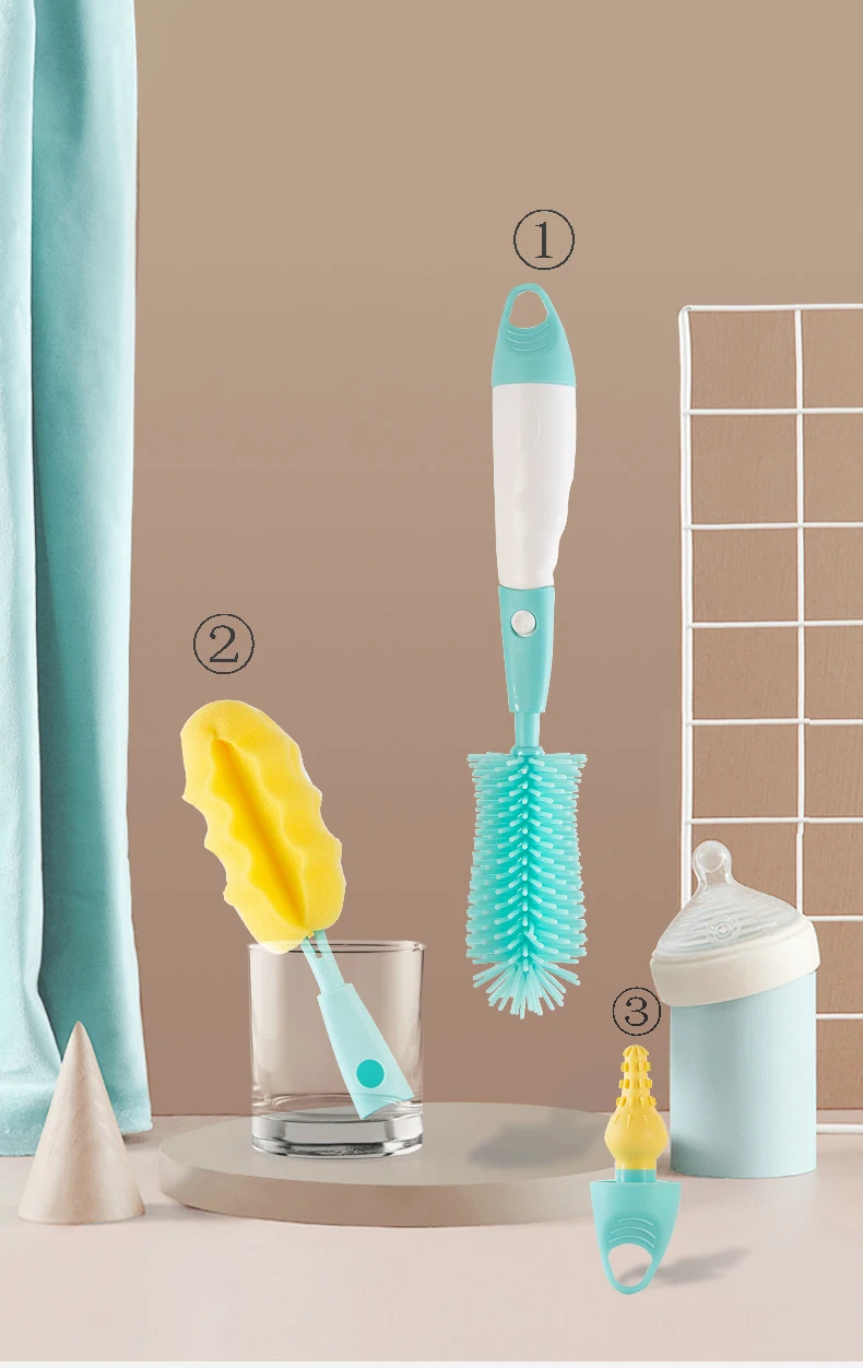 BH baby care  products of baby bottle brush,Silicone bottle Brush with  sponge OEM ODM