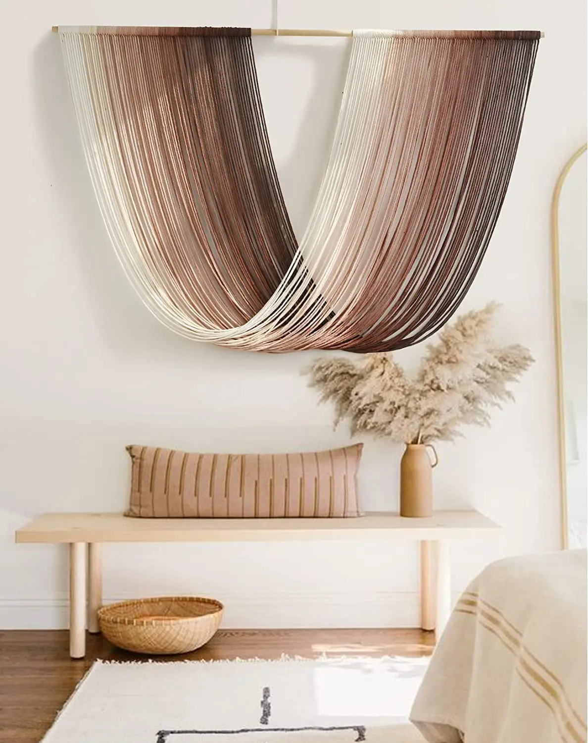 Tie-Dye Macrame Wall Hanging Large Bohemian Yarn Tapestry Wall Decor