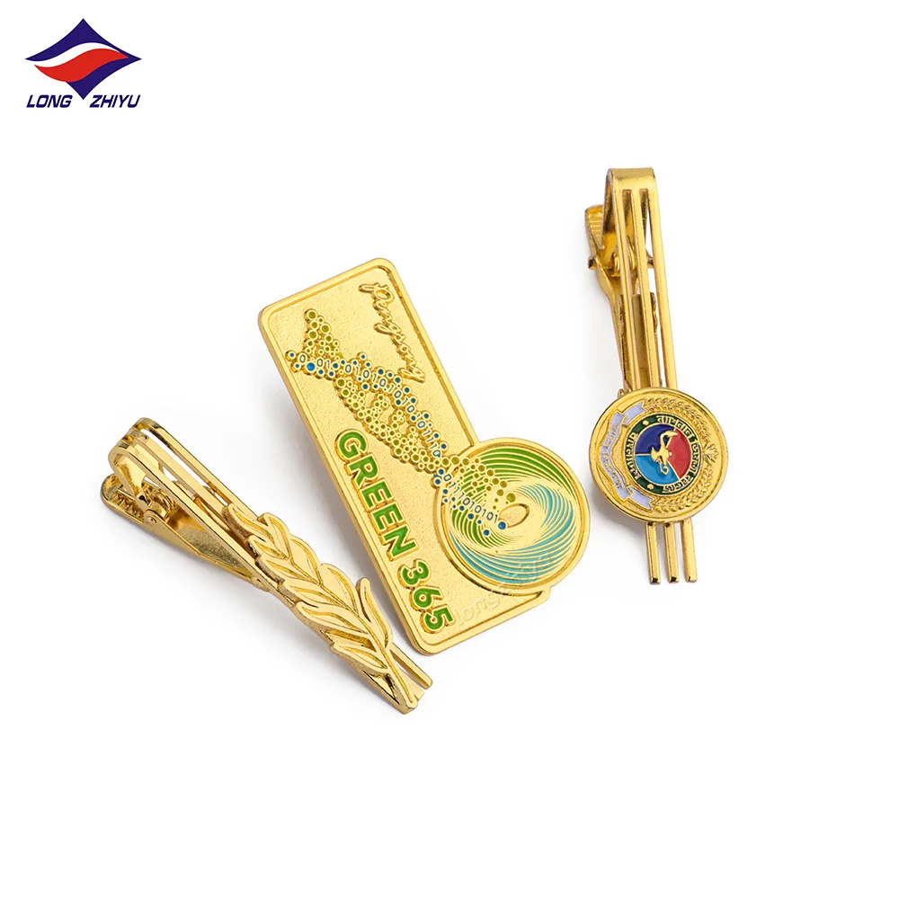 Longzhiyu metal tie pin factory cheap custom zinc alloy enamel tie clipe wholesale high quality die cast cuff-link