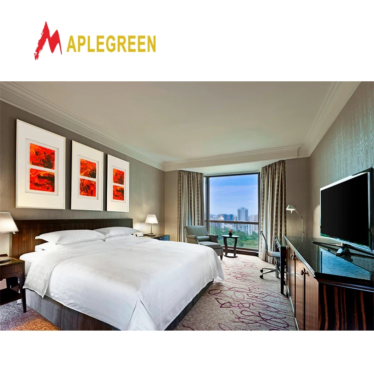 Foshan Custom Made 5 Star Hotel FF&E Project Luxury Modern Hotel Bed Room Furniture Hotel Bedroom Set