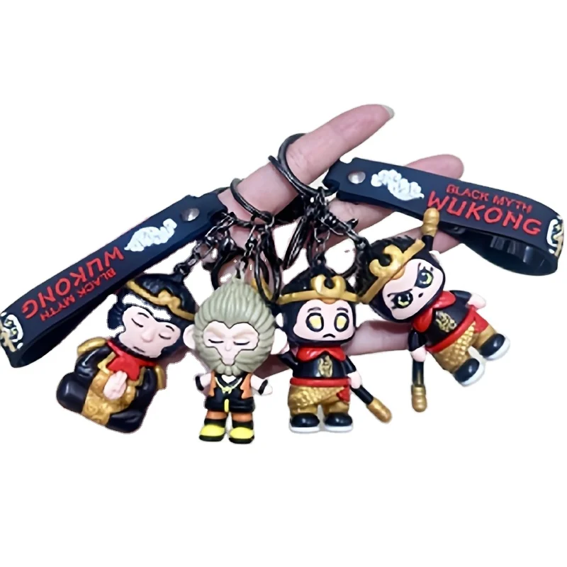 Black Myth Wukong Custom 3d Keychain Shoes Silicone Plastic Rubber Pvc Bag Accessories Key Holder Ring Gift