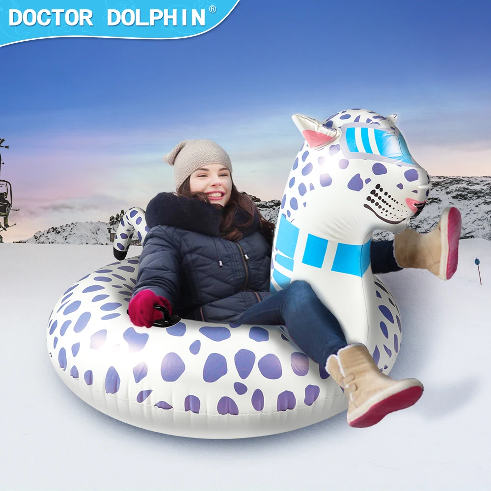 White Leopard New Design Cold PVC Custom Inflatable Snow Sled Tube Inflatable Snow Sleds & Snow Tubes For Kids