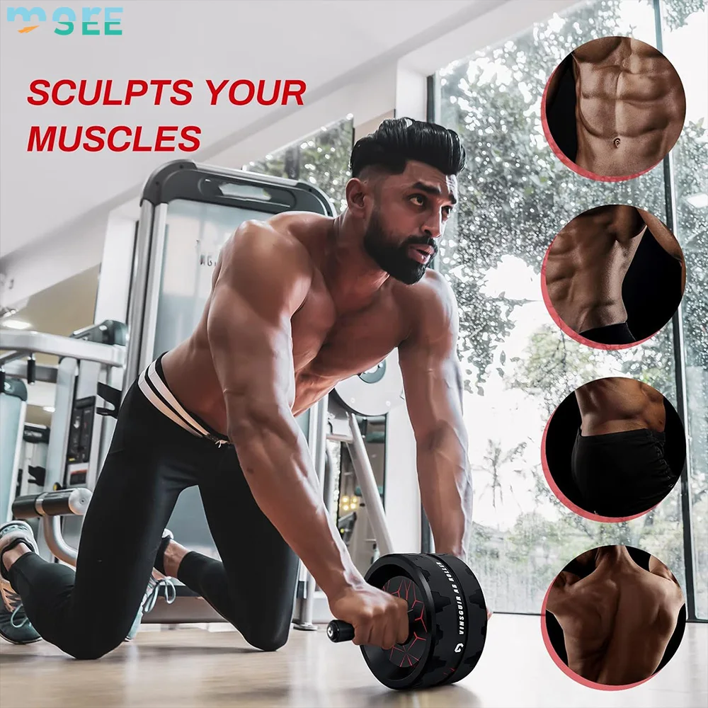 SeeMore Free Sample Ab Exercise Roller Wheel Workout Equipment Abdominal Core Strength Wheels