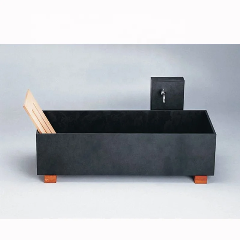 Luxury bathroom freestanding stone shangxi black granite bathtub