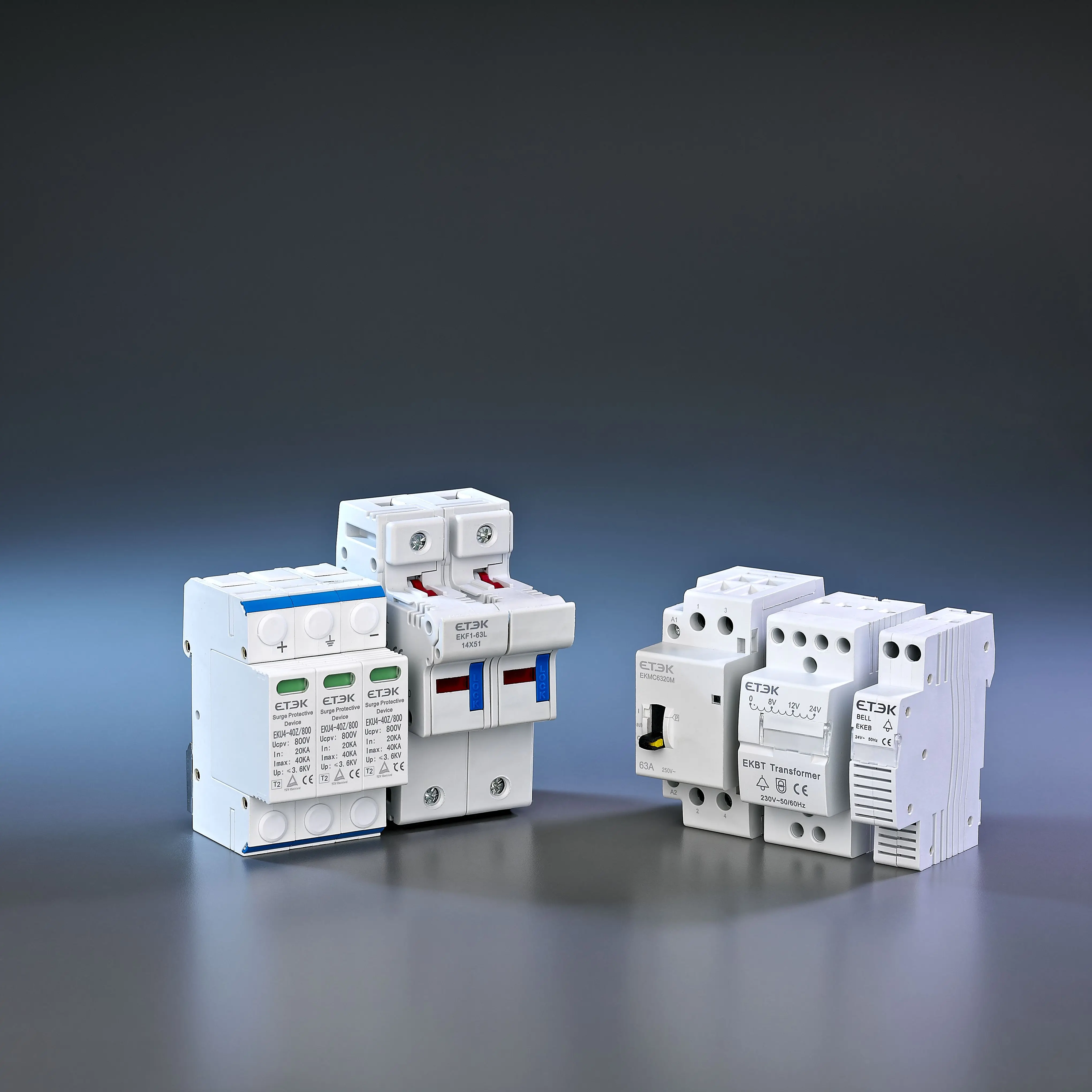 ETEK  SPD DC 500V 800V 1000V 2P DC1000V 20KA~40KA Low-voltage Arrester House din rail 2 Poles Protector