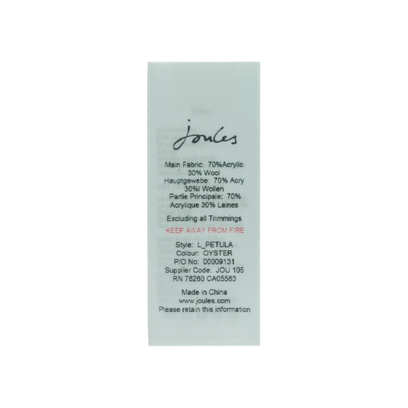Woven Label Custom Logo Polyester And Cotton Garment Woven Label Patch Sew On Clothing For Bags Washable Main Labels For Garment