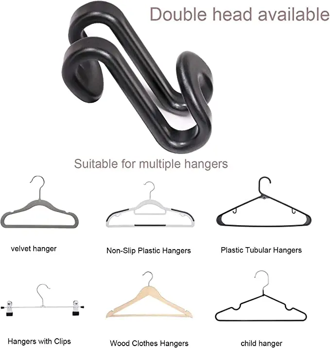 SY Mini Cascading Hanger Hooks Space Saving Clips Outfit Clothes Connector Plastic Connection