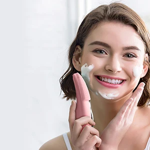 
Vkk Low Price Electrical Face Massager Heating Skin Care Facial Cleansing Round Brush 