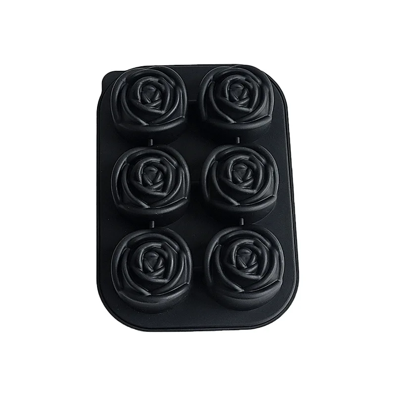 6 cavity Роза в форме кубиков льда лоток легким спуском воды шарика новинка напиток поднос кубика роза формователь