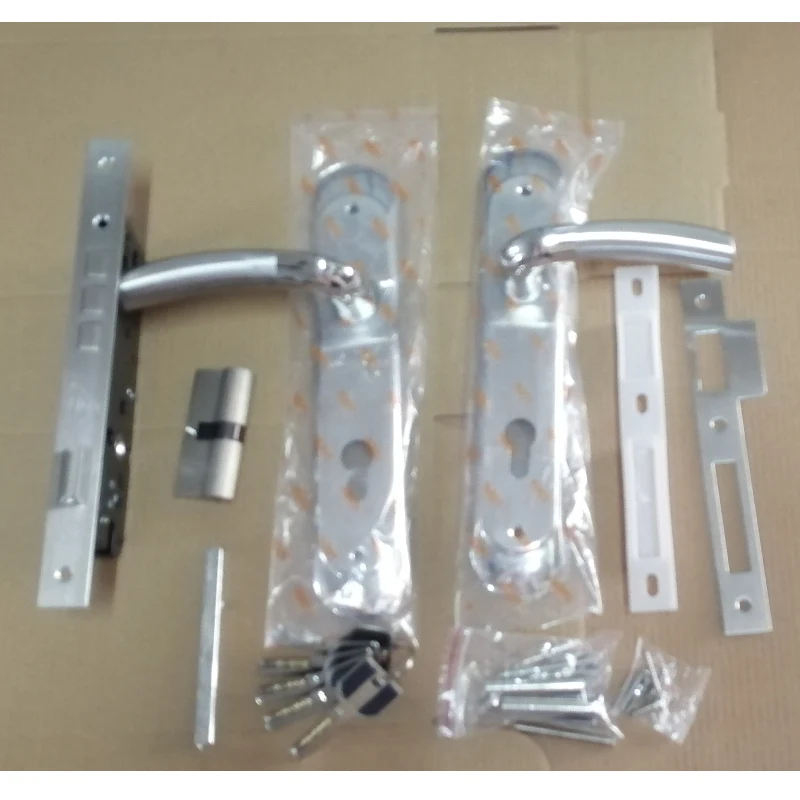Modern Long Plate Door Handles Lock,  Stainless Steel Heavy Duty  Entry Handleset Mortise Door Lock