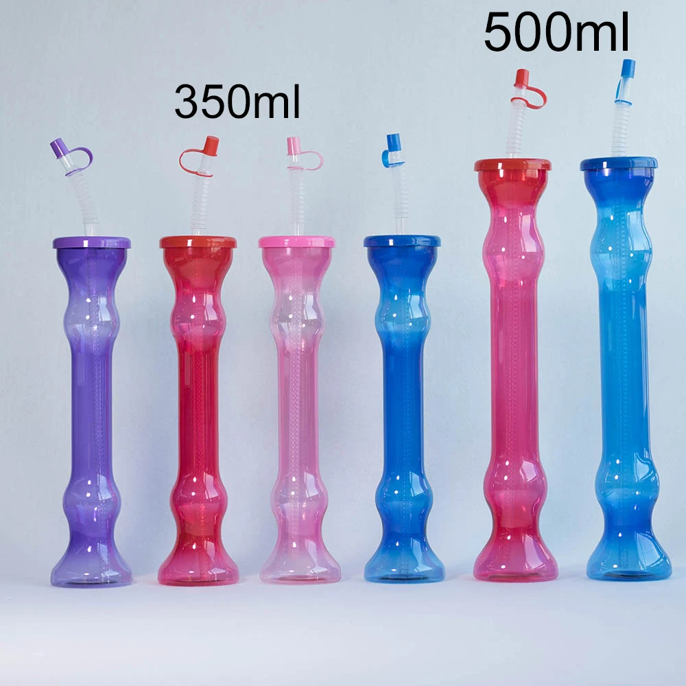 12oz/16oz Custom print plastic transparent cups tall daiquiri cup yarda plastico boozy slushies yard cups