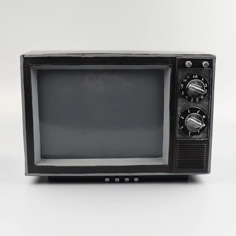 Metal TV Model Televisions Figurine Iron TV Model Birthday Gift Boy Toy Metal Crafts Home Desktop Decor