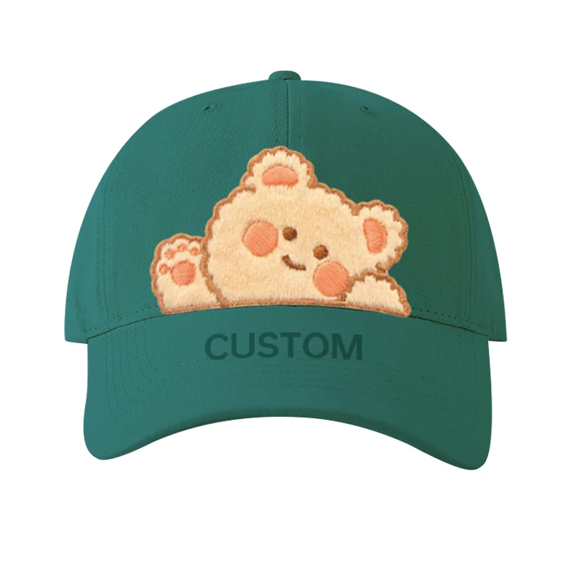 Cartoon Face 5 Panel Toddler Kids Bling Baseball Cap Spring Summer Sun Hat Adjustable Embroidery Baseball Caps