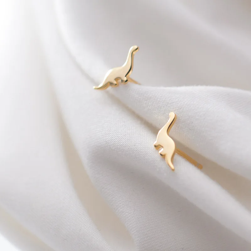 New Cute Design S925 Sterling Silver Dinosaur Stud Earrings For Women G1752
