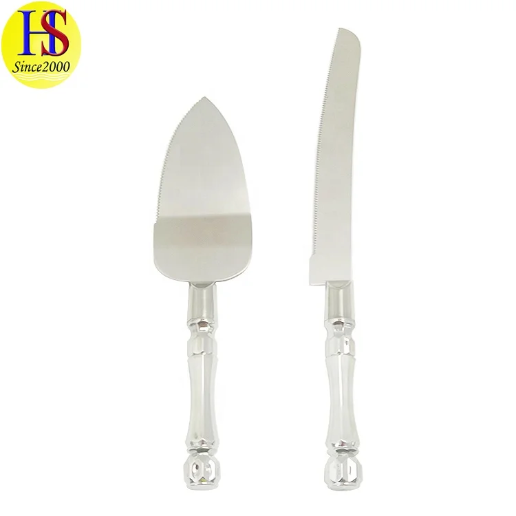 Элегантный дизайн 2 шт. из нержавеющей стали серебряный торт нож и серверный набор для свадебной вечеринки