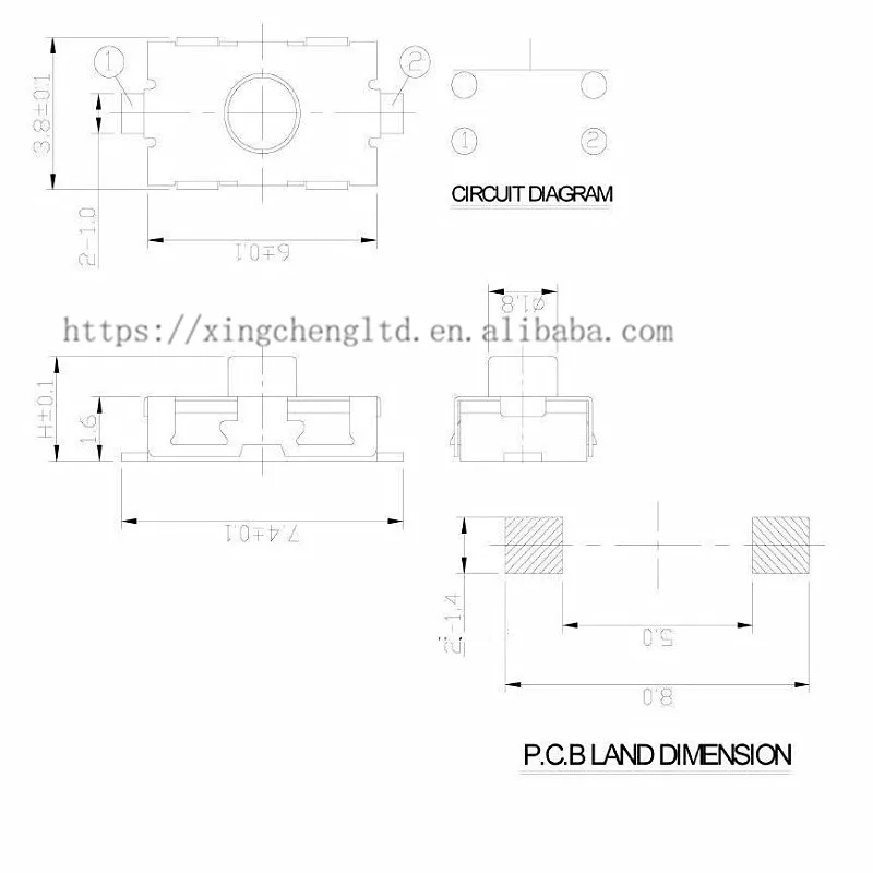 Normally close switch 3*6*2.5mm Blue SMD Tact Switch Blue 3x6x2.5mm Micro Switch