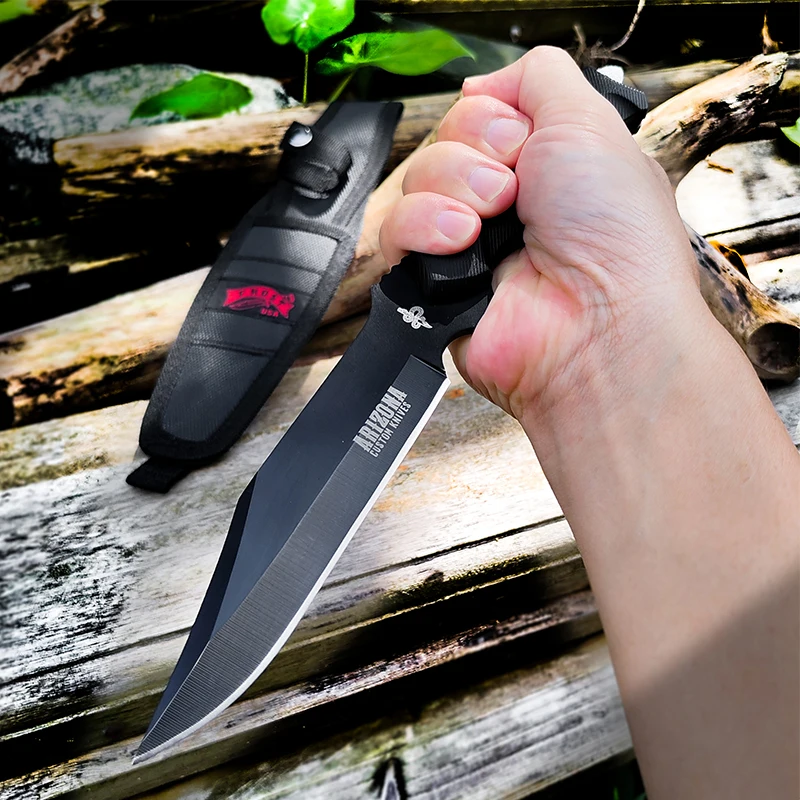 High quality outdoor multifunctional fixed blade knife camping camping wilderness survival knife  handle anti slip design