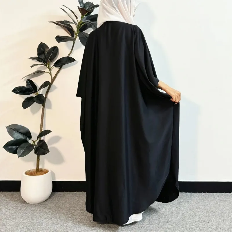 Ethnic Open Front Abaya Long Sleeve Islamic Clothing Loose Beading Maxi Dress Women Jilbabs Dubai Robe Kaftan Muslim Abayas