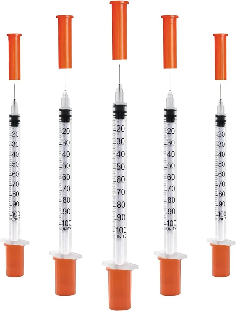 100pcs Brand Medical Instrument 0.3ml 0.5ml 1ml  U-100 U-40 Insulin Syringe with Fixed Ultra Fine Needle