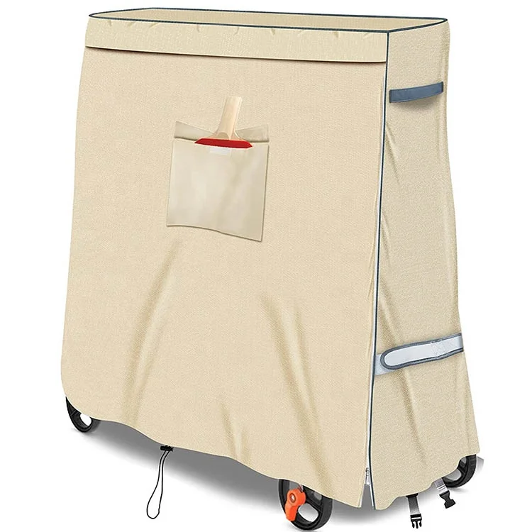 Universal Khaki Table Tennis Table Cover Sokingcover 600D Waterproof Oxford Cloth Pool Billiard Table Customized 1/2 Rod Box