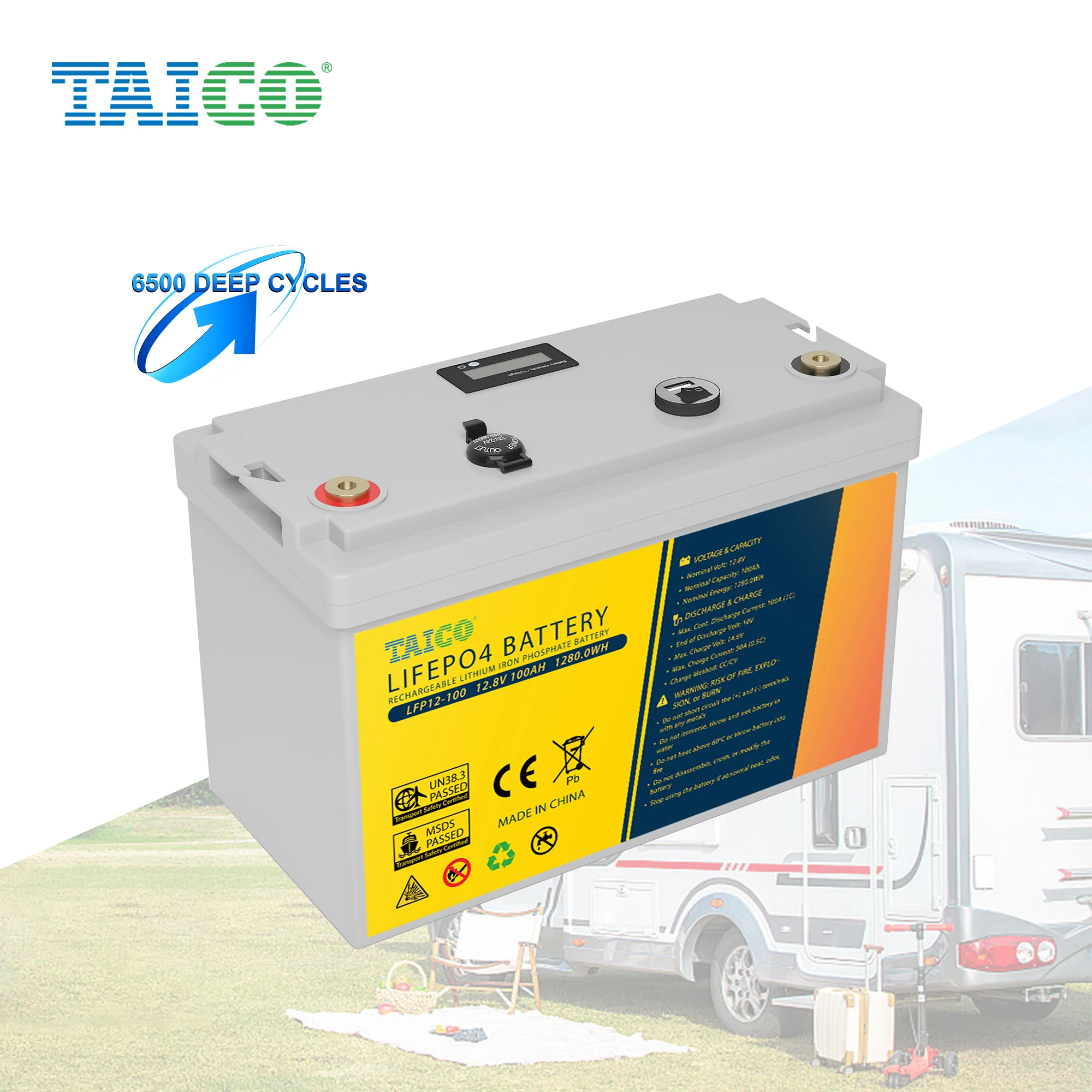 Lithium Ion Battery Lead-Acid Gel Battery Yabo Custom RV/ Camping Long Life Cycle 170Ah 150Ah 100Ah 12V 24V LiFePO4