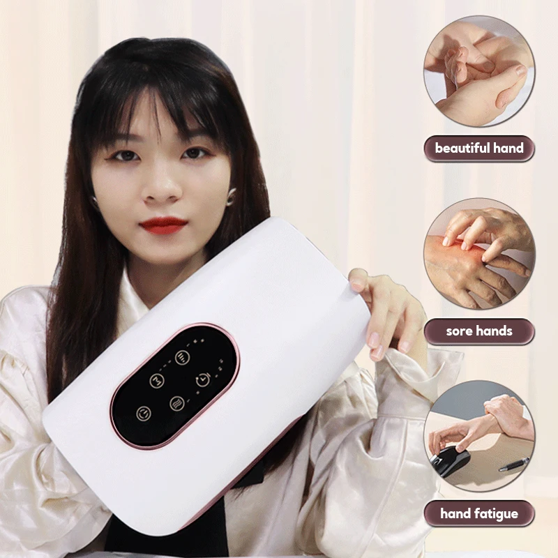 Oem Odm Cordless Electric 6 Levels Air Compression Carpal Tunnel Hand Massager Touchscreen 2024 For Finger Pain Relief