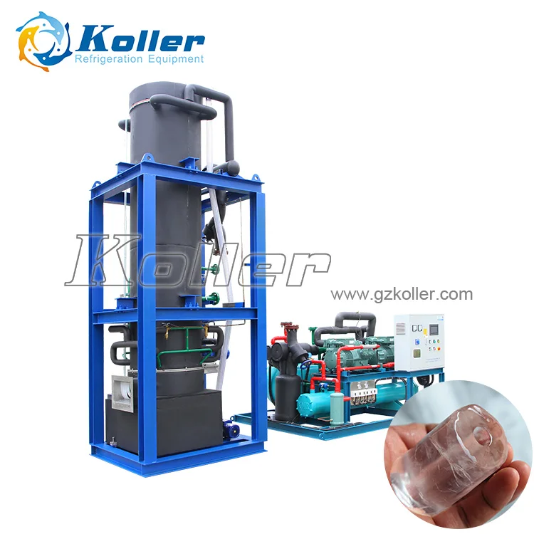 Fabricant industriel de glacons comestibles 15 tonnes par jour Machine a glacons en tube demi-cube pour vendre Roll Ice Koller