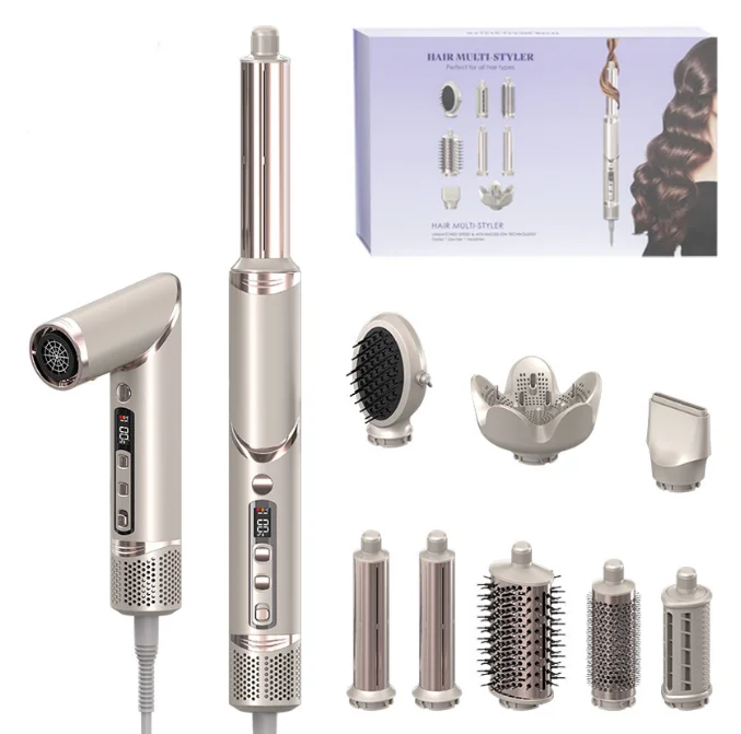 High Speed  8 in 1 hot air brush styler curler rotation hair dryer styler curler one-step and volumizer for salon