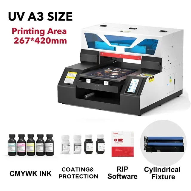 Procolored Mini Digital Plastic Printing Machine A3 UV Flatbed ID Card Printers For Small Business