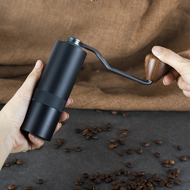In Stock 6 Adjustable Bean Machine Travel Coffee Set Espresso Ceramic Burrs Molinillo De Cafe Manual Black Coffee Grinder