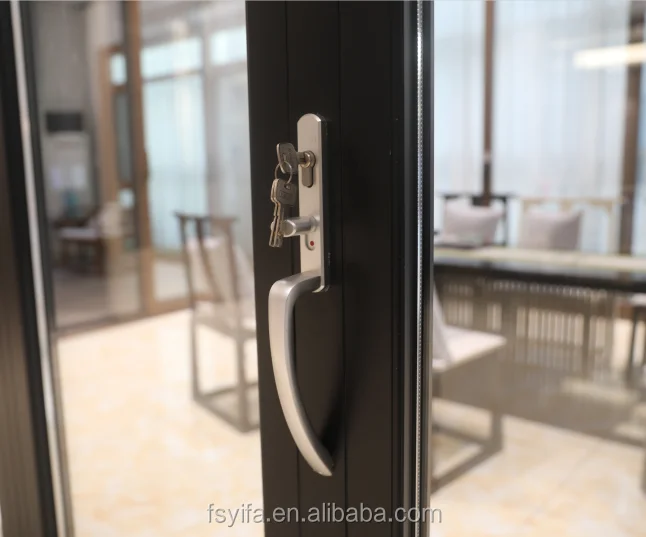 
4 panel aluminium accordion insulated glass folding doors 