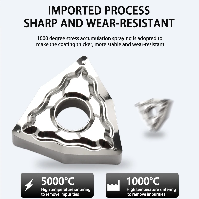 Карбидовые вставки WNMG 432 токарный инструмент вставка WNMG 080408 HA подходит для обработки алюминиевого сплава и латуни