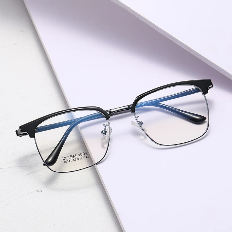 Wholesale Fashion Ultem Metal Eyewear Man Anti Blue Light Blocking Computer Glasses Optical Eyeglasses Frames For Men Women