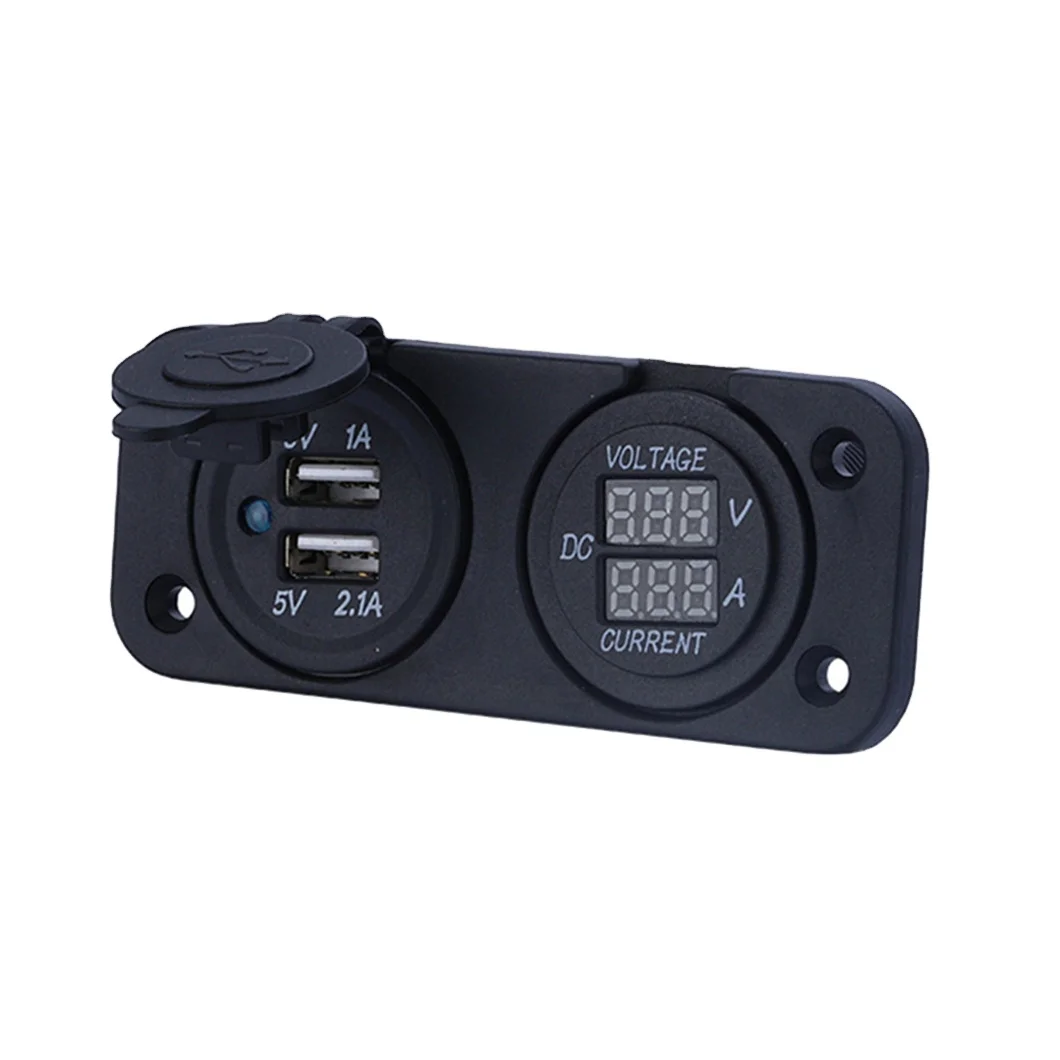 WELFNOBL high-quality 5V 3.1A original multi-color LED new wireless voltmeter 12V dual USB port car charger socket