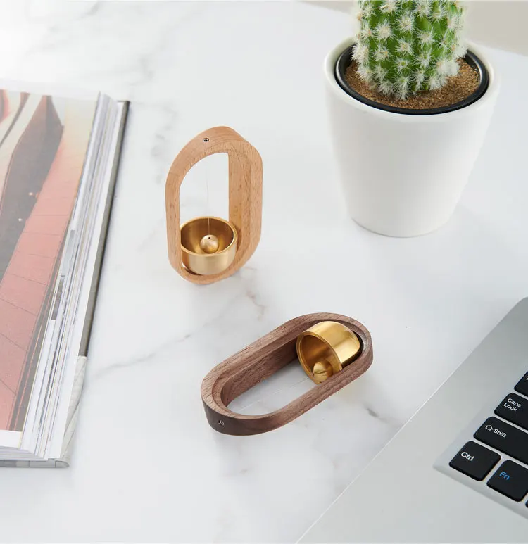 wooden wind chime suction door creative door reminder copper bell Japanese housewarming gift home